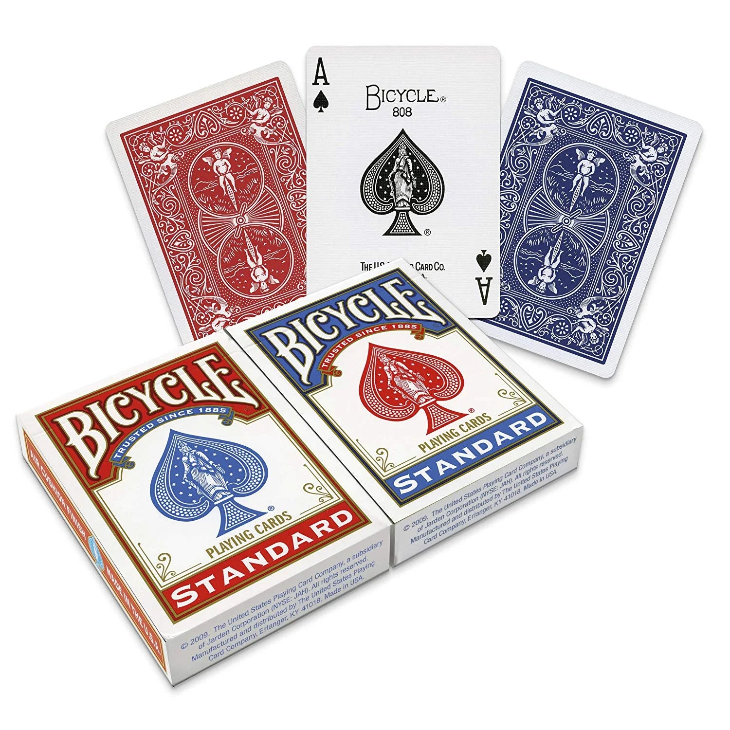 Poker Size Standard Index Playing Cards (2-Pack) [Colors May Vary: Red, Blue or Black]