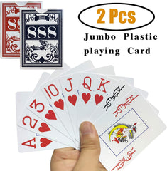 Waterproof Plastic Playing Cards,Jumbo Index, for Texas Hold'Em, Blackjack, Pinochle, Euchre, for Pool Beach Water Games