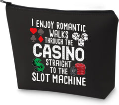 Funny Gambler Gift Idea Casino Lovers Makeup Bag Slot Machine Casino Gambling Accessories Pouch Bag (Casino Bl Bag)