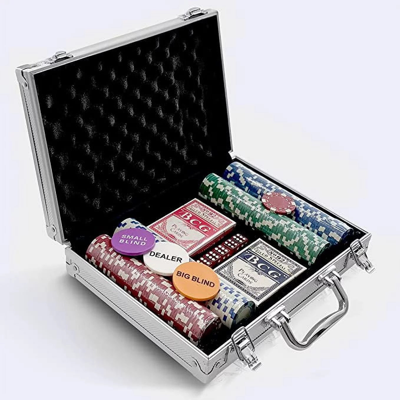 200Pcs Home Poker Chip Set for Texas Holdem, 11.5 Gram Casino Chips Set W/ Aluminum Case