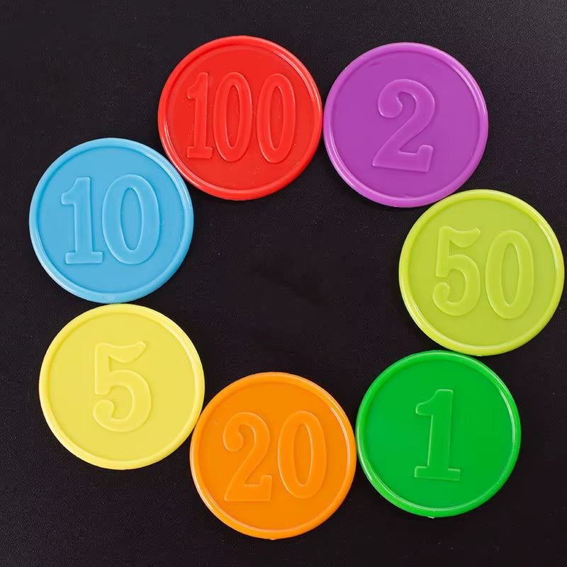 10Pcs/Lots!Digital Plastic Poker Chip with Number for Gaming Tokens Plastic Coins Family Club Board Games