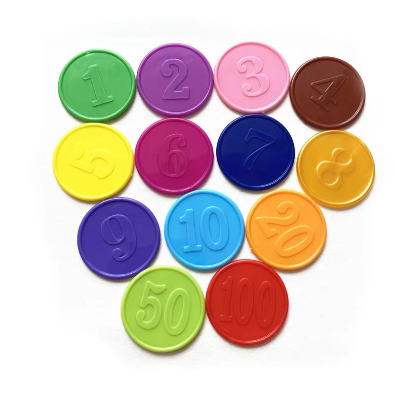 10Pcs/Lots!Digital Plastic Poker Chip with Number for Gaming Tokens Plastic Coins Family Club Board Games