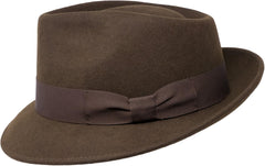 Premium Doyle - Teardrop Fedora Hat - 100% Wool Felt - Crushable for Travel - Water Resistant - Unisex