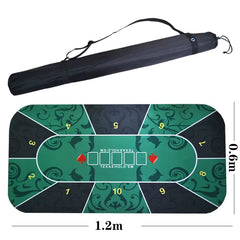 1.2*0.6M Hold'Em Texas Poker Mat Blackjack Baccarat Dice Roulette Durable Rubber Home Gaming Desk Pad Casino Chips Tablecloth