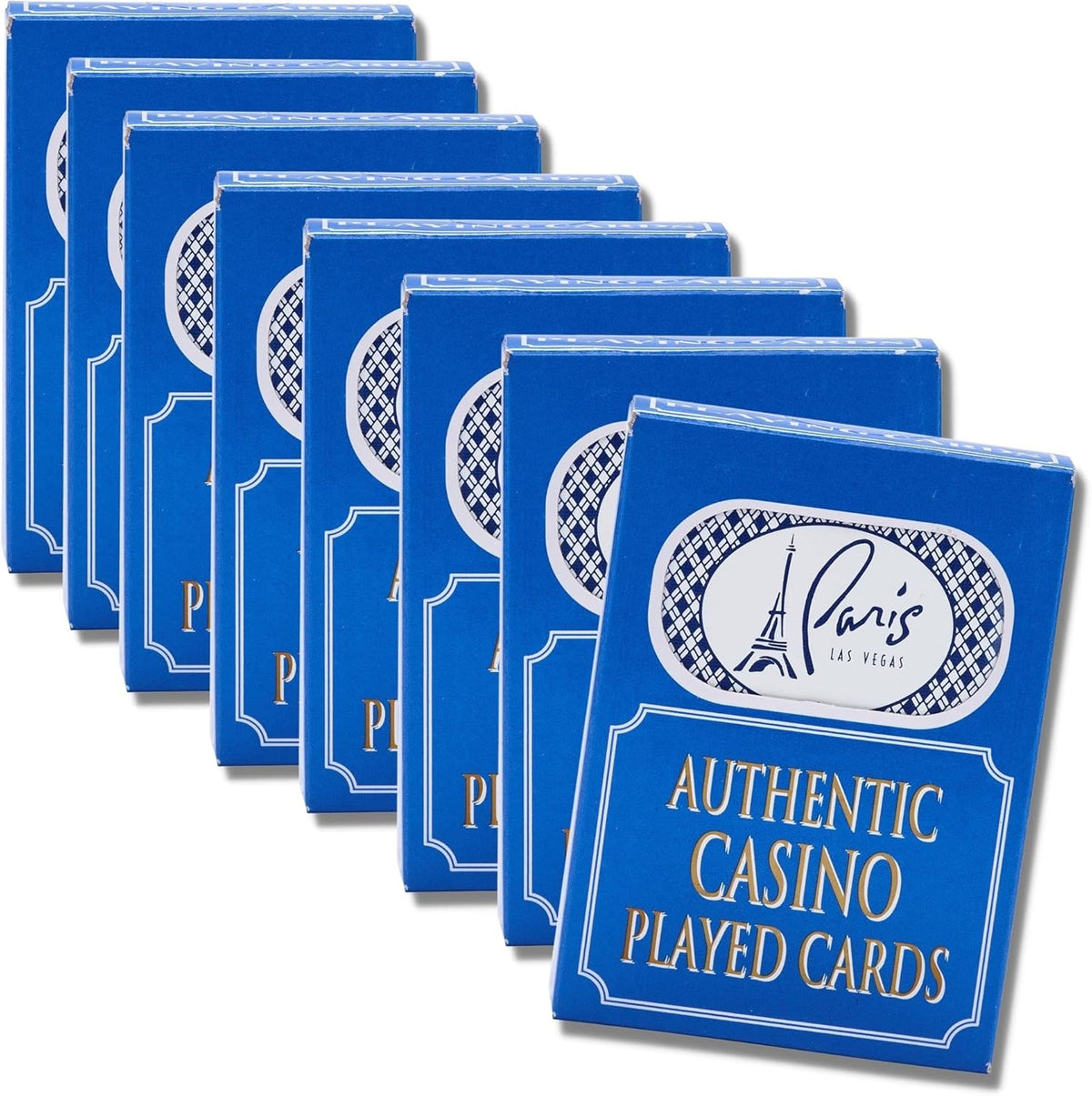 Las Vegas Casino Playing Cards Bulk Deck Set – Authentic Used Playing Cards from Casinos for Poker Night, Gambling Party, Vegas Wedding Favors, Novelty Gifts, Souvenirs, No Jokers (8-Pack, Paris)