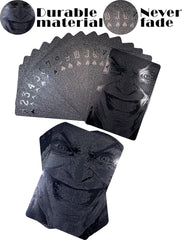 Black Cards Deck of Cards 2 Pack Black Playing Cards Unique Themed Evil Smile Clown Waterproof Decks Cards Plastic PET Poker Premium Magic Party Game