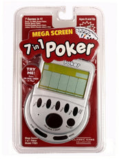 Mega Screen Electronic Game Bundle - Mega Screen Slot Machine Handheld Game and Mega Screen 7 in 1 Handheld Poker Game