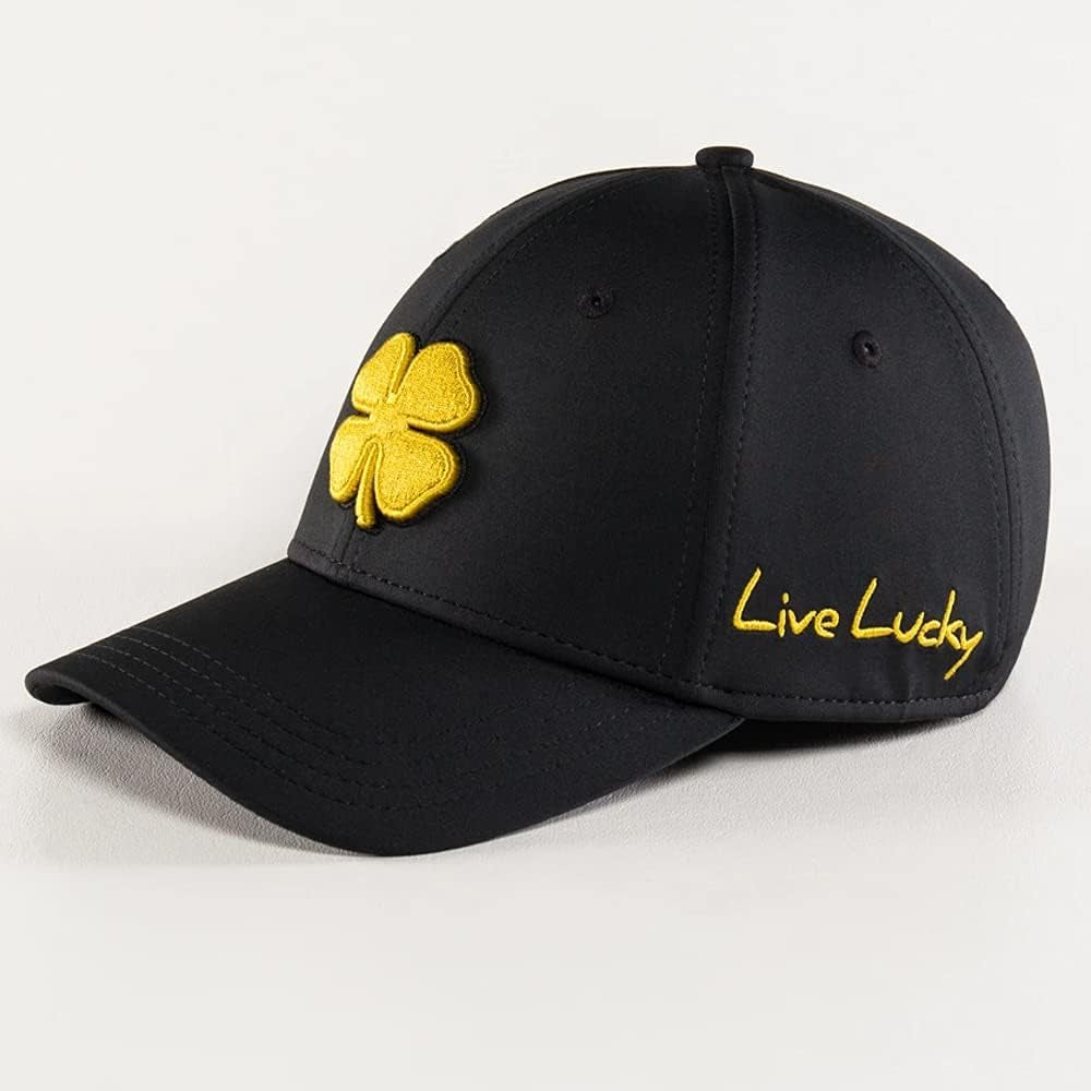 Premium Clover 49 Black Hat/Gold Clover L/XL