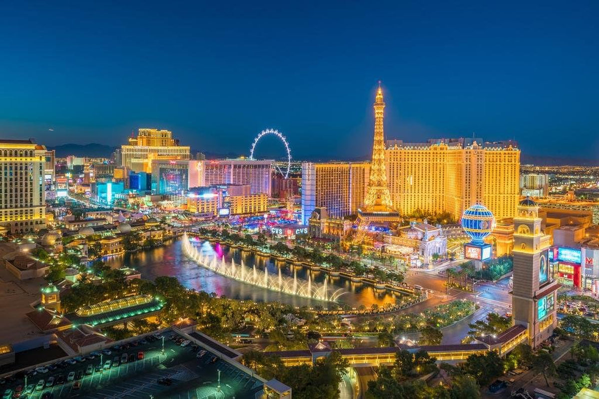 Las Vegas Strip Nevada Aerial View Photo Cool Wall Art Print Poster 36X24