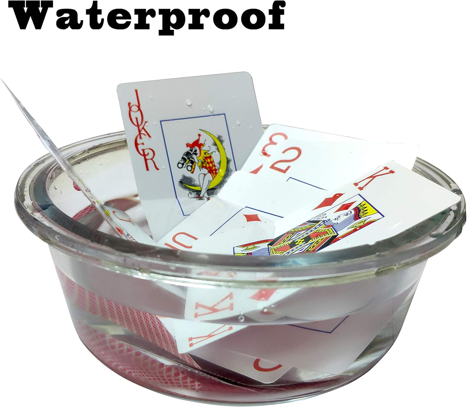 Waterproof Plastic Playing Cards,Jumbo Index, for Texas Hold'Em, Blackjack, Pinochle, Euchre, for Pool Beach Water Games