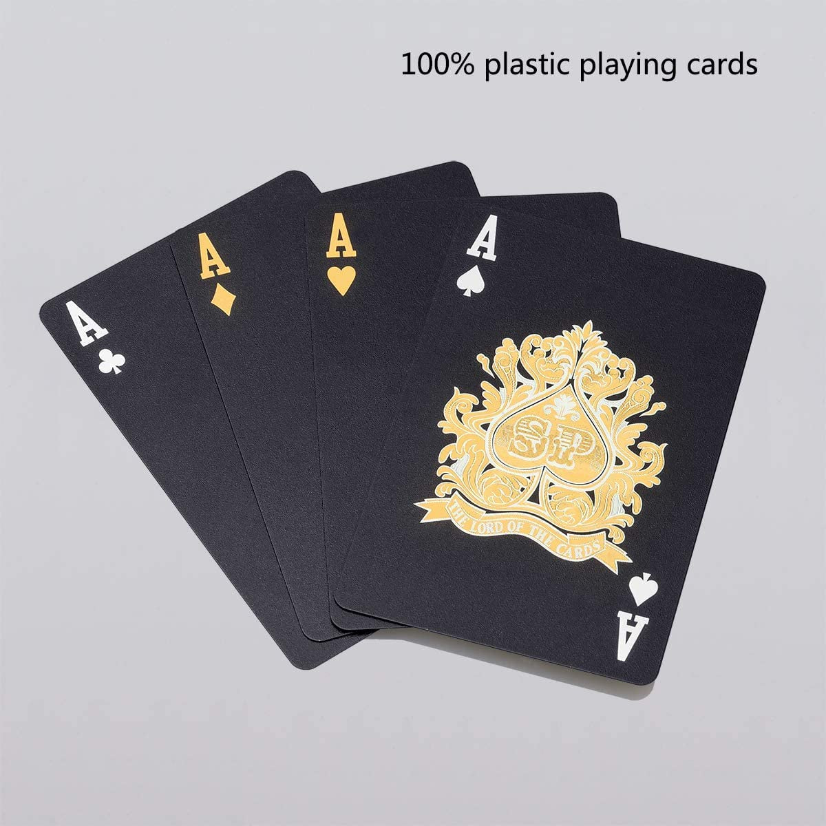 Waterproof Playing Cards, Plastic Playing Cards, Deck of Cards, Gift Poker Cards (Black Diamond Cards)