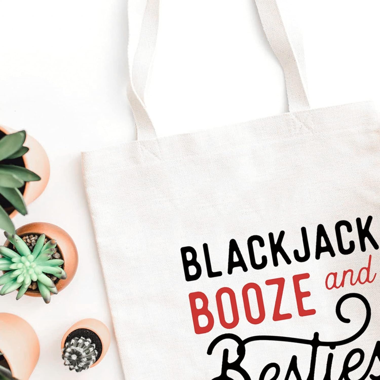 Womens Blackjack Booze Besties Bachelorette Las Vegas Vacation Zipper Makeup Bags Travel Accessories (Booze Blackjack Tote)