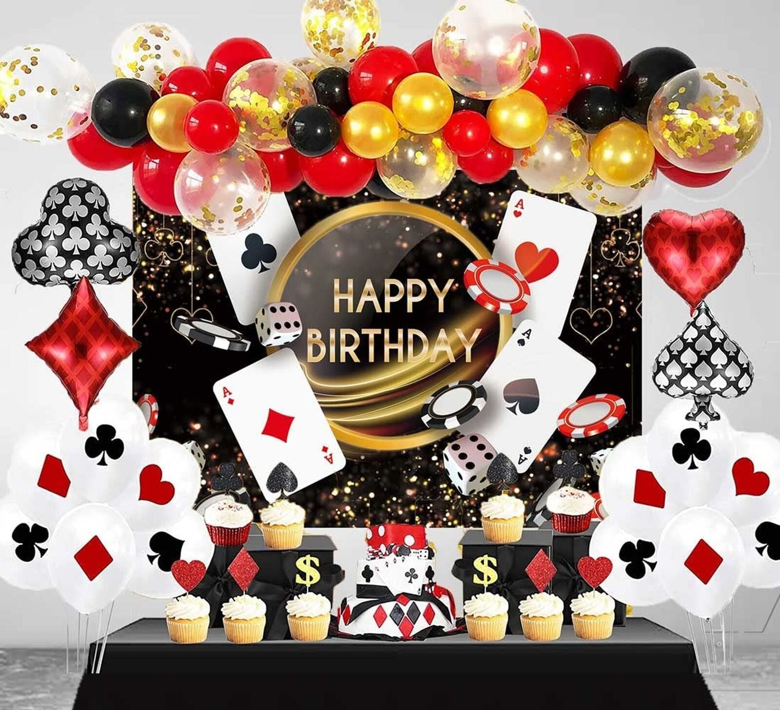 Sensfun Casino Birthday Backdrop Las Vegas Casino Night Happy Birthday Photog...