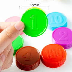 10Pcs/Lots!Digital Plastic Poker Chip with Number for Gaming Tokens Plastic Coins Family Club Board Games