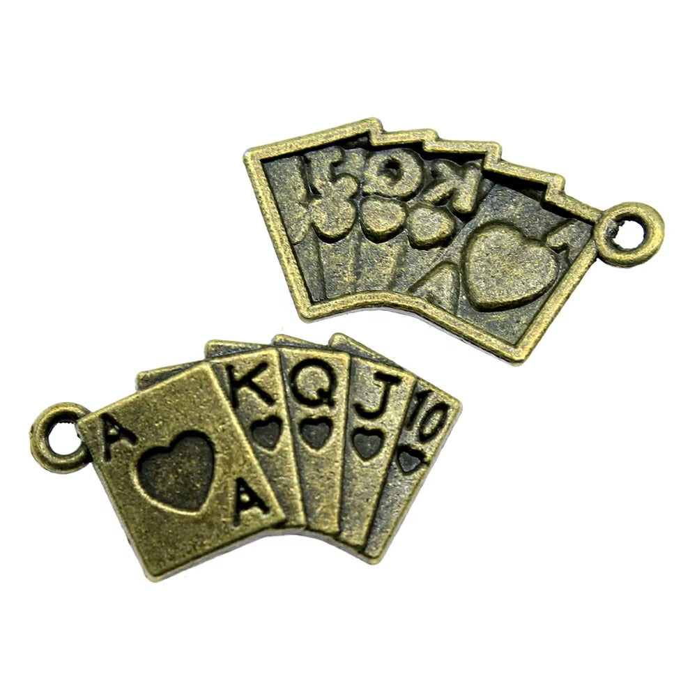 10Pcs 24X13Mm Pendant Poker Cards Poker Cards Charm Pendants for Jewelry Making Poker Cards Pendants