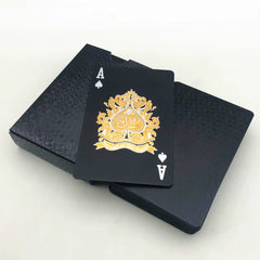 1 Deck Black Plastic Poker Cards Glod Silver Playing Cards Home Board Game Family Home Gift L682