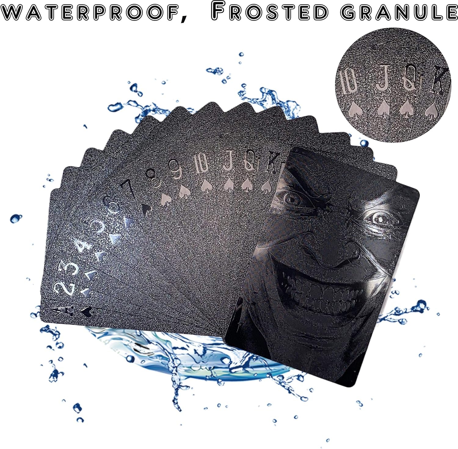 Black Cards Deck of Cards 2 Pack Black Playing Cards Unique Themed Evil Smile Clown Waterproof Decks Cards Plastic PET Poker Premium Magic Party Game