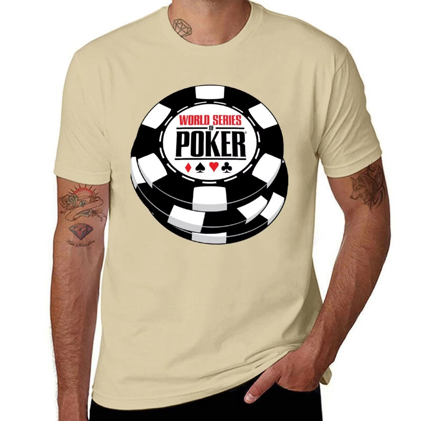 Wsop Poker Essential T-Shirt Customs Quick-Drying Cute Tops Mens Tall T Shirts