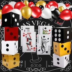 146 Pcs Casino Theme Party Decorations 137 Pcs Casino Balloons 8 Pcs Dice Fav...