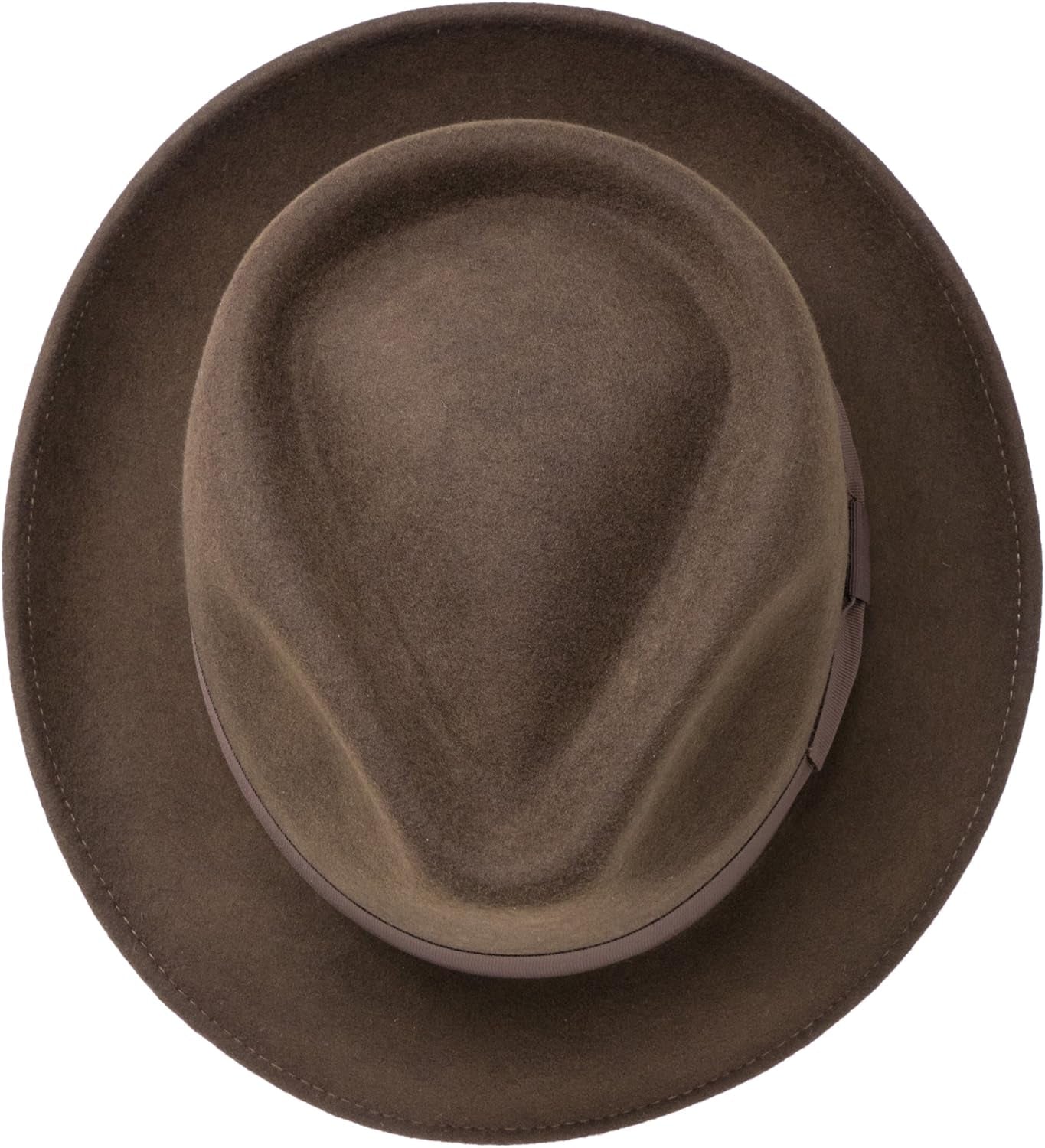 Premium Doyle - Teardrop Fedora Hat - 100% Wool Felt - Crushable for Travel - Water Resistant - Unisex