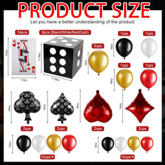 146 Pcs Casino Theme Party Decorations 137 Pcs Casino Balloons 8 Pcs Dice Fav...