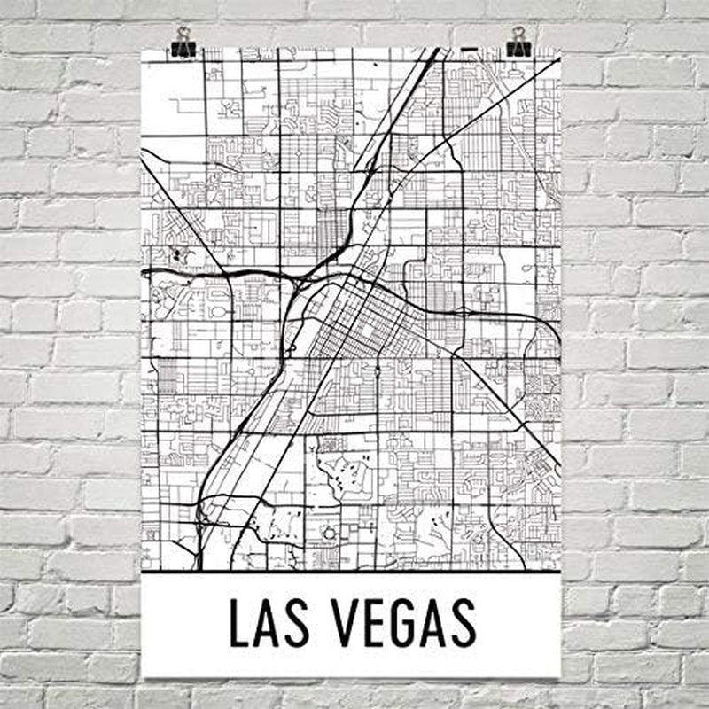 Las Vegas Poster, Las Vegas Art Print, Las Vegas Wall Art, Las Vegas Map, Las Vegas City Map, Las Vegas Nevada Map Art,Las Vegas Gift,Las Vegas Decor, (24" X 36", White and Black)