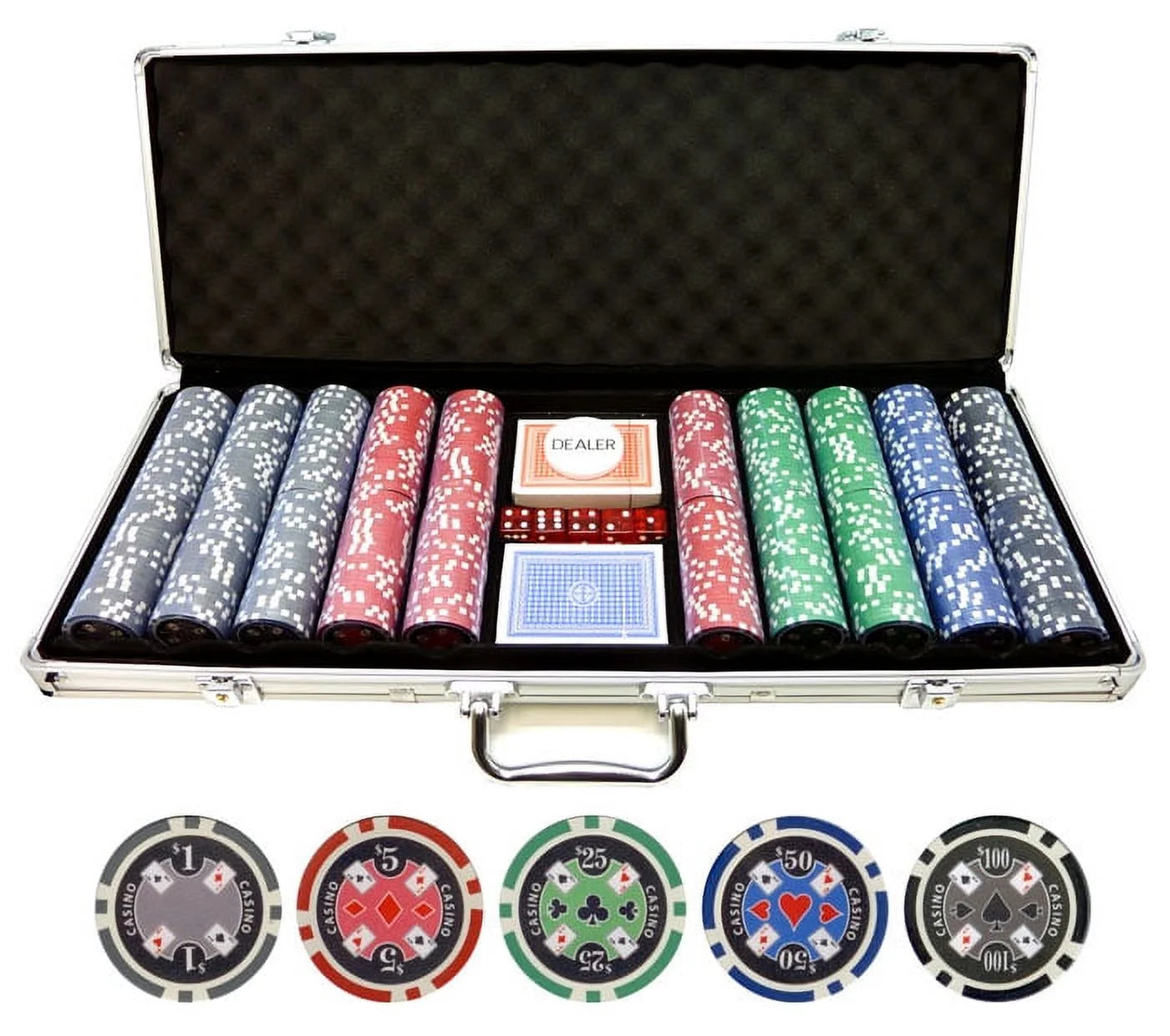 11.5G 500Pc Casino Ace Poker Chips Set