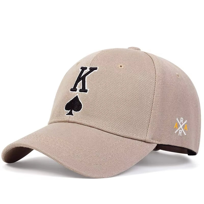 Fashion Poker K Letter Embroidery Hip-Hop Hats Outdoor Adjustable Casual Baseball Caps Sunscreen Hat