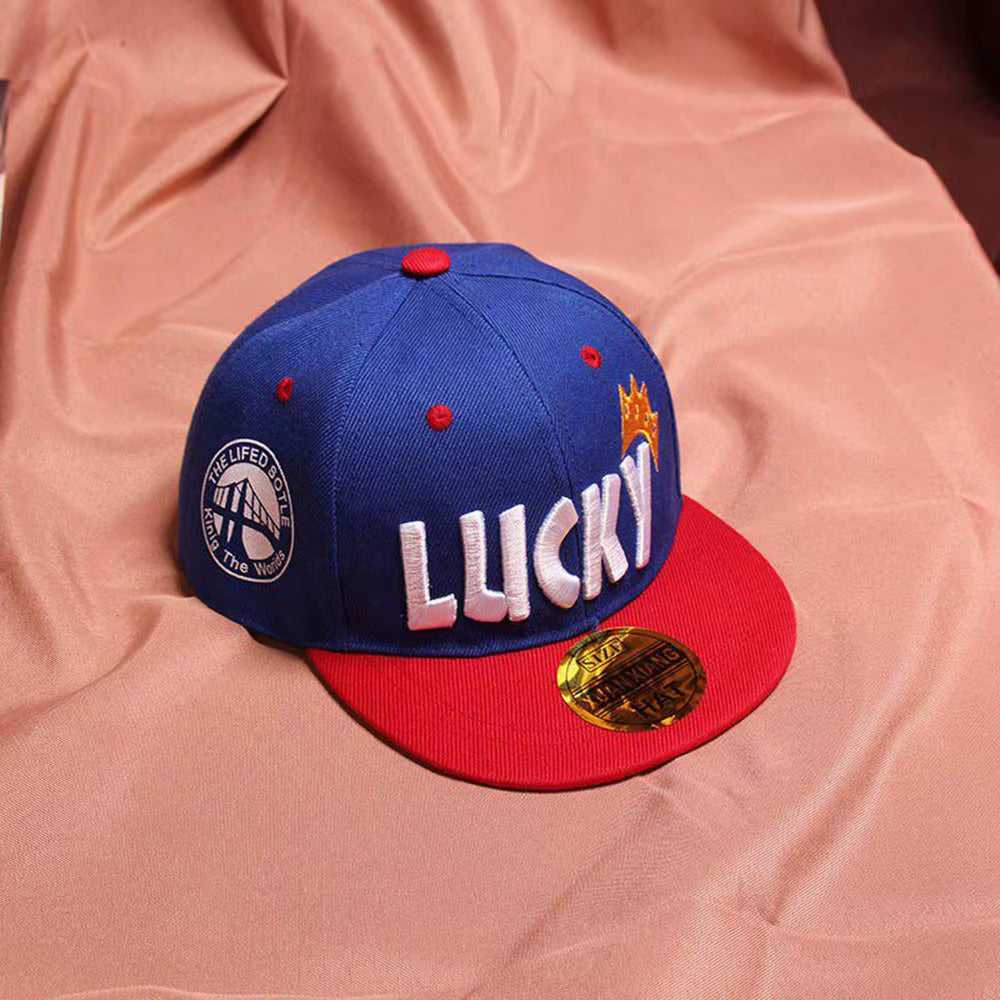 Children'S Peaked Caps Lucky Baby Boys Sun Hat Embroidery Cotton Girls Baseball Cap Kids Children Hip Hop Hat 3-10 Years