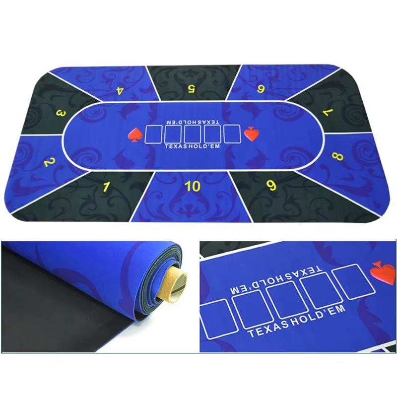 1.2*0.6M Hold'Em Texas Poker Mat Blackjack Baccarat Dice Roulette Durable Rubber Home Gaming Desk Pad Casino Chips Tablecloth