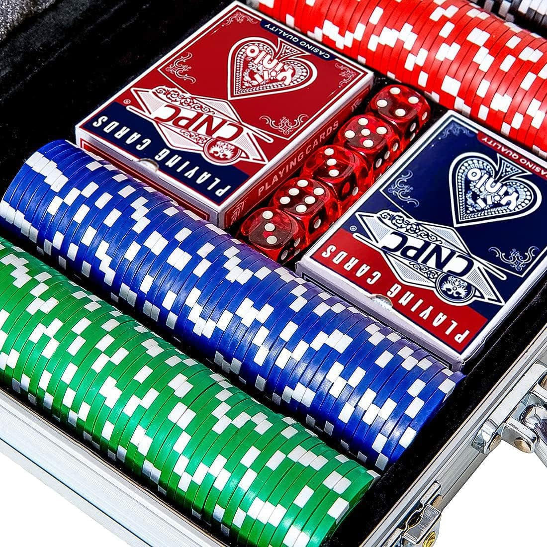 Poker Chip Set - Classic 300PCS Poker Set with Aluminum Case, 11.5 Gram Casino Chips for Texas Holdem Blackjack Gambling