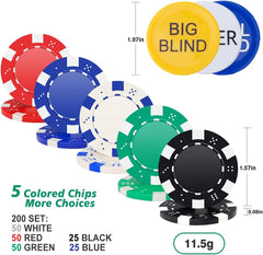 Poker Chip Set - Classic 300PCS Poker Set with Aluminum Case, 11.5 Gram Casino Chips for Texas Holdem Blackjack Gambling